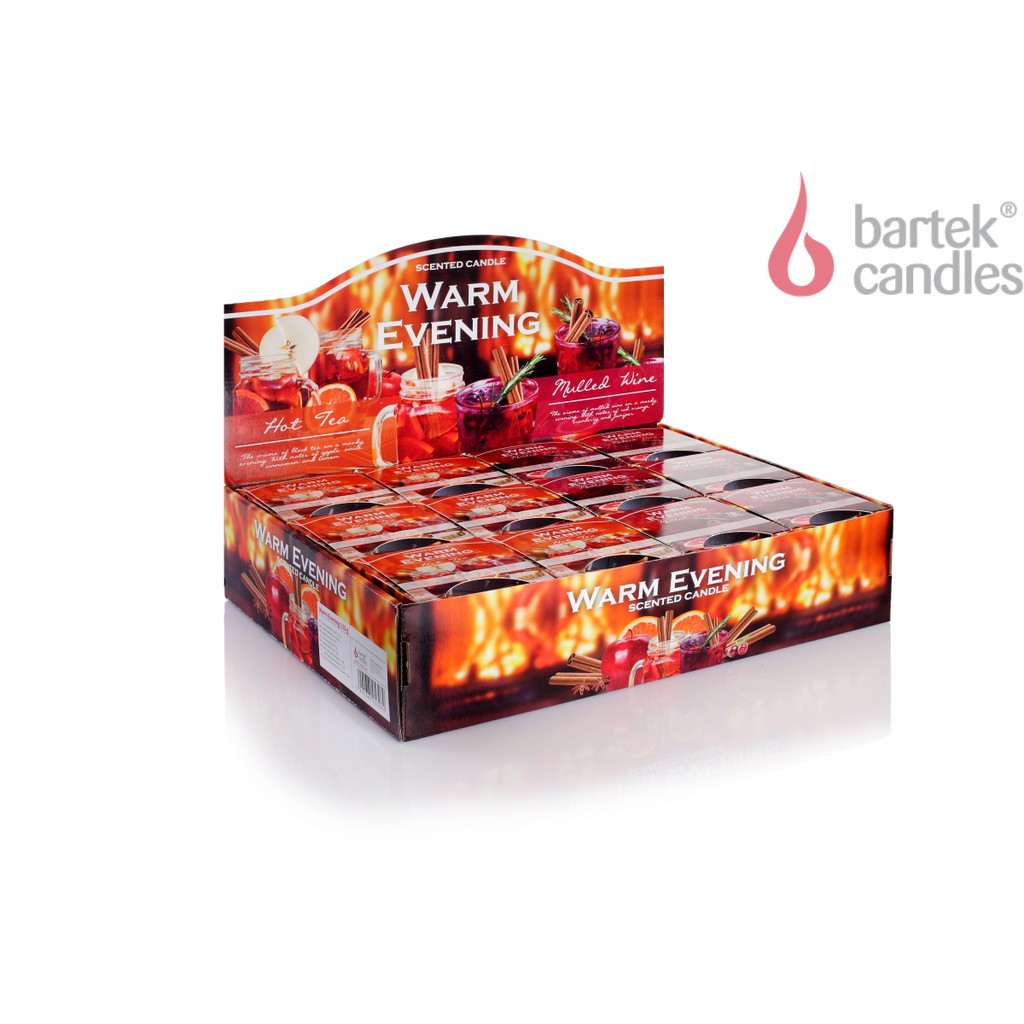 Ly nến thơm Bartek Candles BAT0456 Christmas Warm Evening 115g (Hương cam, quế, sơri)