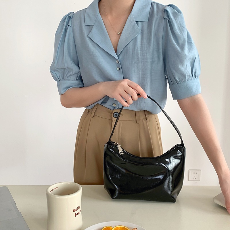 Túi Xách JASMIN NOIR Da PU Hình Bán Nguyệt Thiết Kế Đơn Giản Thời Trang Cho Nữ