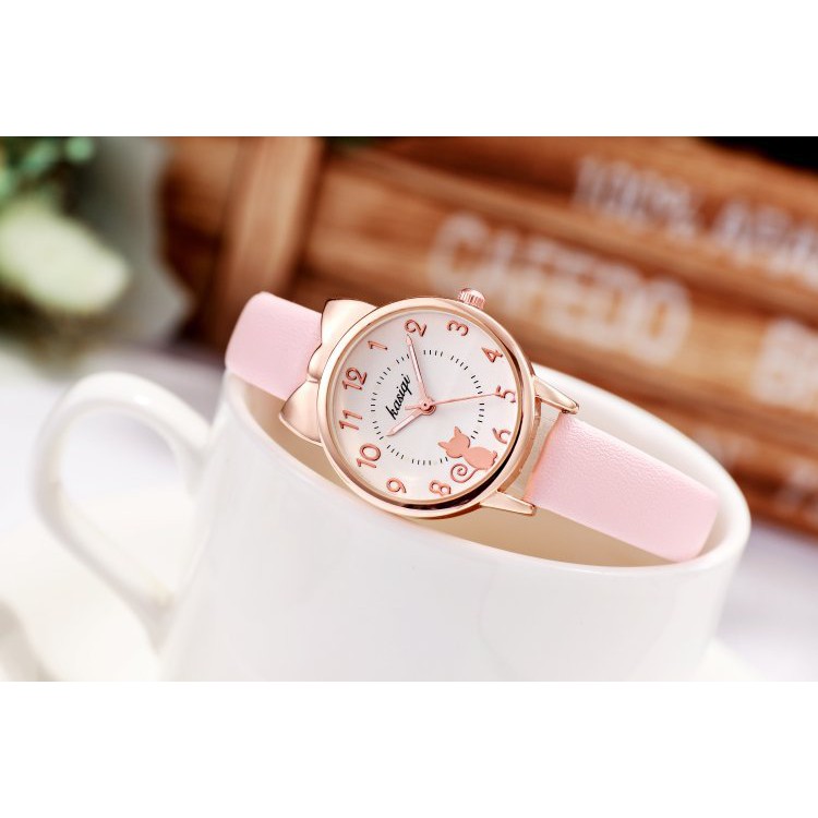 [Mã FAMAYFA2 giảm 10K đơn 50K] Đồng hồ thời trang nữ mặt mèo dây da tổng hợp YUHAO PKHRYU010 | BigBuy360 - bigbuy360.vn