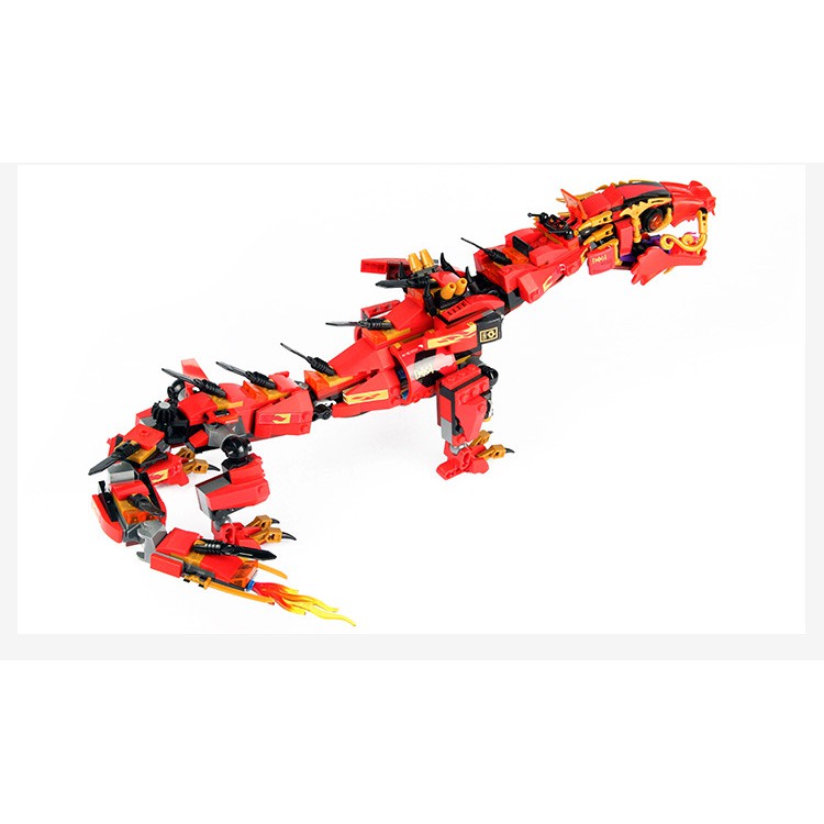 Lego Lắp Ráp Rồng NinjaGo Dài 60cm ( Đỏ - 538 Mảnh )