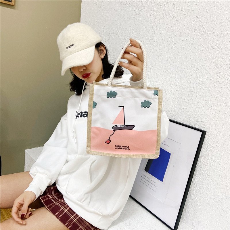 túi tote đeo chéo Túi vải Họa Tiết Hoạt Hình Dễ Thương Cho Nữ