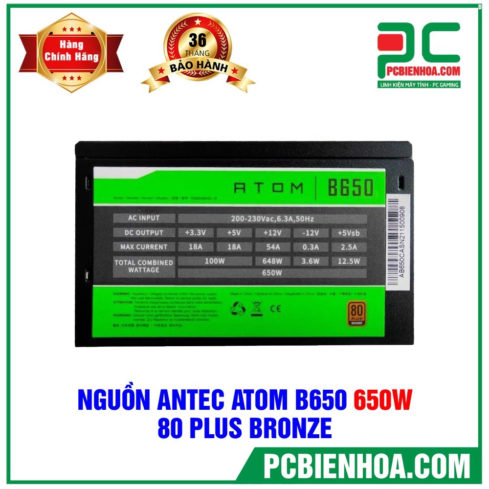 Nguồn máy tính Antec Atom B550 80 Plus Bronze