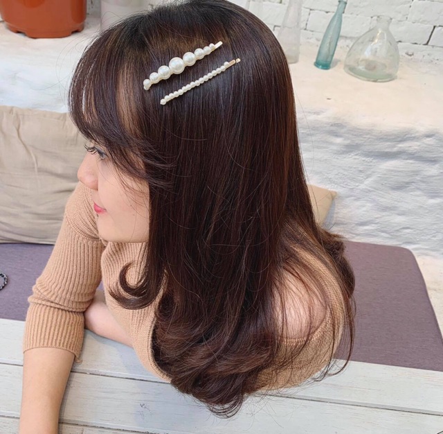 Kẹp ngọc trai nhân tạo (bản đơn)