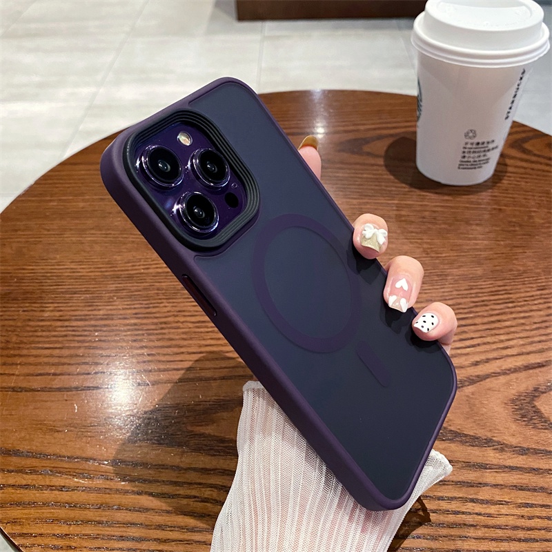 Ốp Điện Thoại Cứng Nhám Có Đế Sạc Không Dây Cho iPhone 14 Pro Max 14 Plus