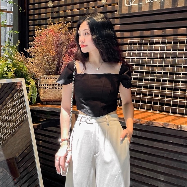 ZAREEN | ÁO CROPTOP CORSET ZAREEN VOA91 ĐEN