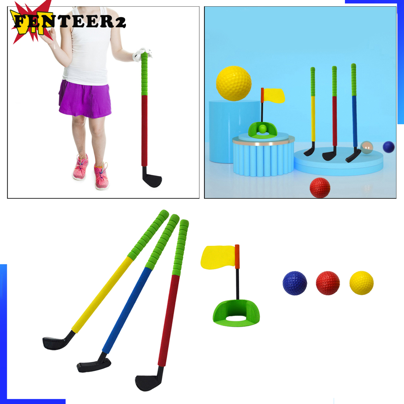 Set 3 Gậy Đánh Golf Fenteer2 Cho Trẻ Em