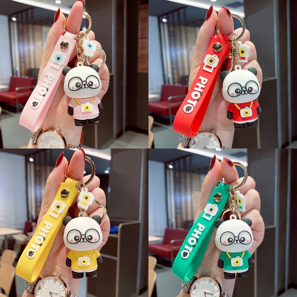 Chùm móc khoá dẻo Sanrio Characters Panda Husky Phù Thuỷ Disney Hello Kitty Động Vật tập Gym ngộ nghĩnh