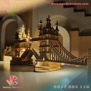 Mô hình lắp ghép gỗ Rolife - Cầu Tower Bridge - Robotime TG412 Tower Bridge