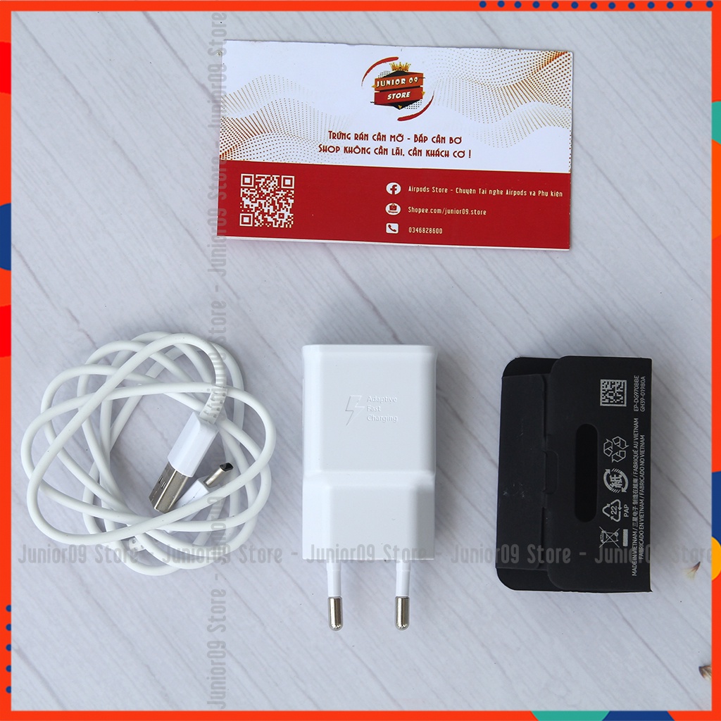 Bộ Sạc SAMSUNG S10 Cao Cấp Chính Hãng JUNIOR09 STORE gồm Củ sạc nhanh và cáp sạc micro, type-c cho điện thoại Android