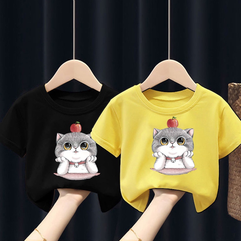 NRVP Áo thun tay ngắn cổ tròn in họa tiết hoạt hình thời trang cho bé 3-11 tuổi