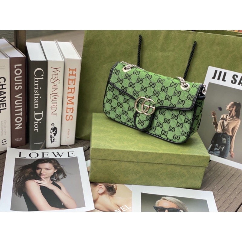 Túi đeo chéo gc marmont màu xanh mới