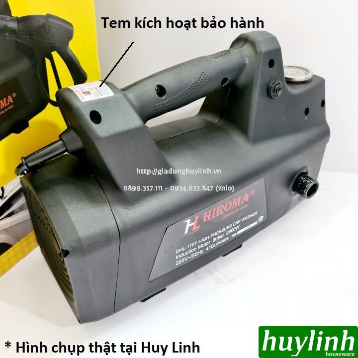 Máy xịt rửa xe Hiroma DHL-1707 - 2000W - Tặng 1 lít dung dịch rửa xe