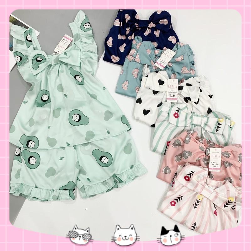 Đồ Ngủ Pijama Lụa Satin, Lụa Satin Hai Dây Quần Ngắn Siêu Xinh, Tiểu Thư Mềm Mịn, Độc Lạ Khó Tìm, Sang Chảnh Hàn Quốc