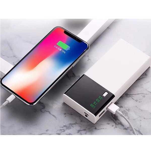 Sạc dự phòng Pin Dự Phòng 30000 mAh 2 cổng USB Sạc nhanh,màu trắng nhỏ gọn tiện lợi Tích Hợp Sạc Nhanh Fast Charge