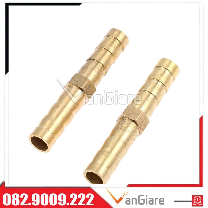 (Loại dầy) Nối thẳng 2 đầu đuôi chuột 6 8 10 12 16 18 20 (mm) đồng thau