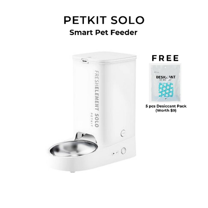 Bản Quốc Tế- Máy cho ăn Tự động Pet kit Yumshare Solo Gemini Camera Dual Hopper Fresh Element Solo cho chó mèo qua App
