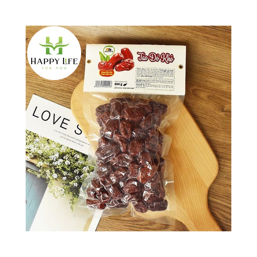 Táo đỏ khô nấu chè túi 500g - Nhập khẩu Tân Cương - Happy Life for You