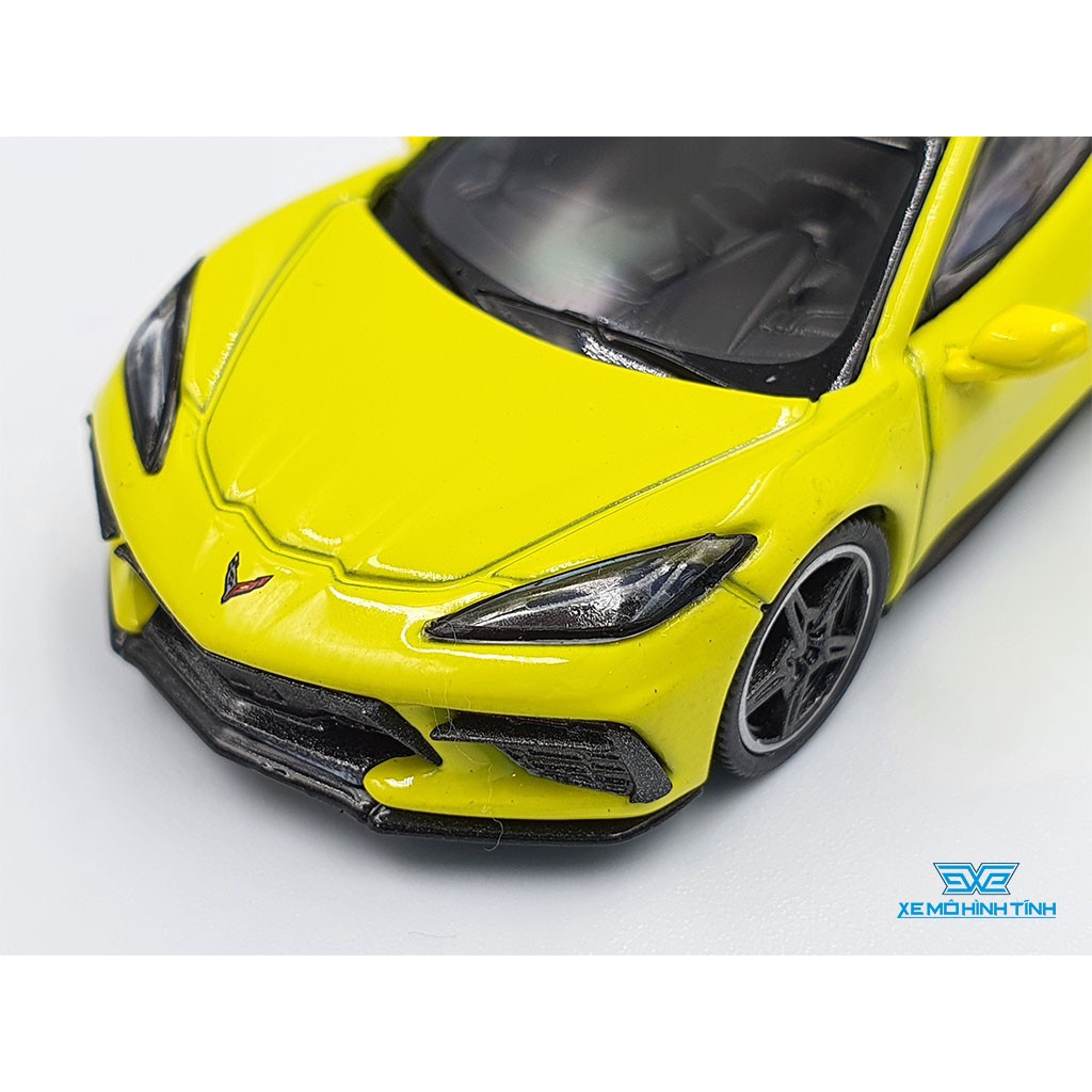 Xe Mô Hình Chevrolet Corvertte Stingray 2020 Accelerate Yellow Metallic LHD Tỉ lệ 1:64 Mini GT (Vàng)