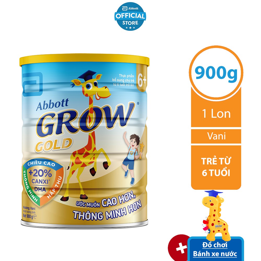 [Tặng bộ vòng xoay nước]Sữa bột Abbott Grow 6+ 900g