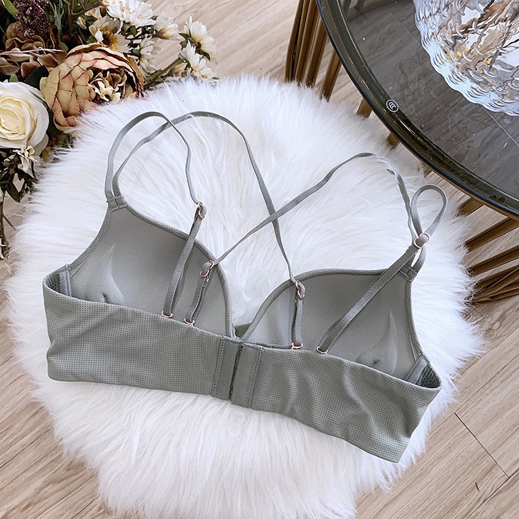 Áo Lót Nữ Thông Hơi Không Gọng Chéo Ngực Dây Tạo kiểu Xuất Hàn
