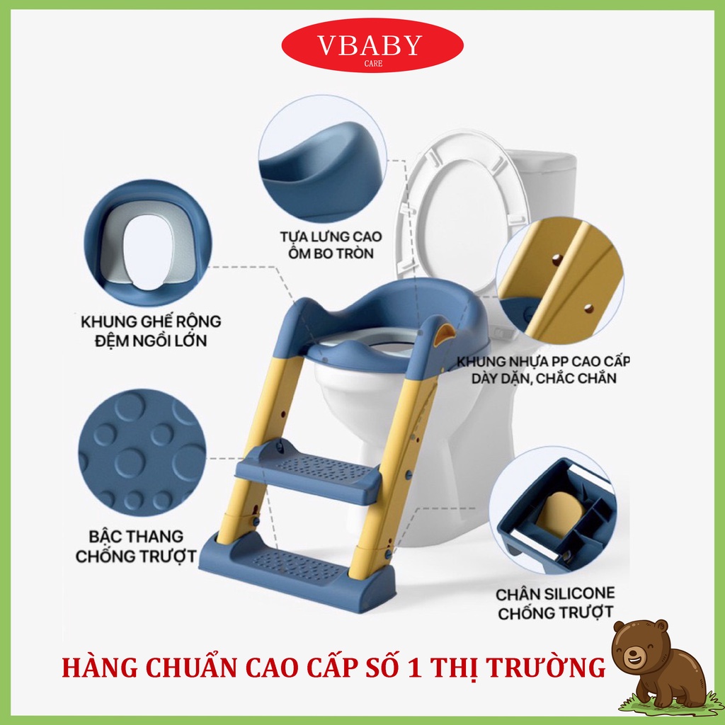 Bệ thu nhỏ bồn cầu có thang đi vệ sinh cho bé V-BABY W1 & W2S
