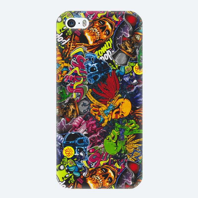 Miếng dán in chuyển nước họa tiết đầu lâu kích thước 50x100cm