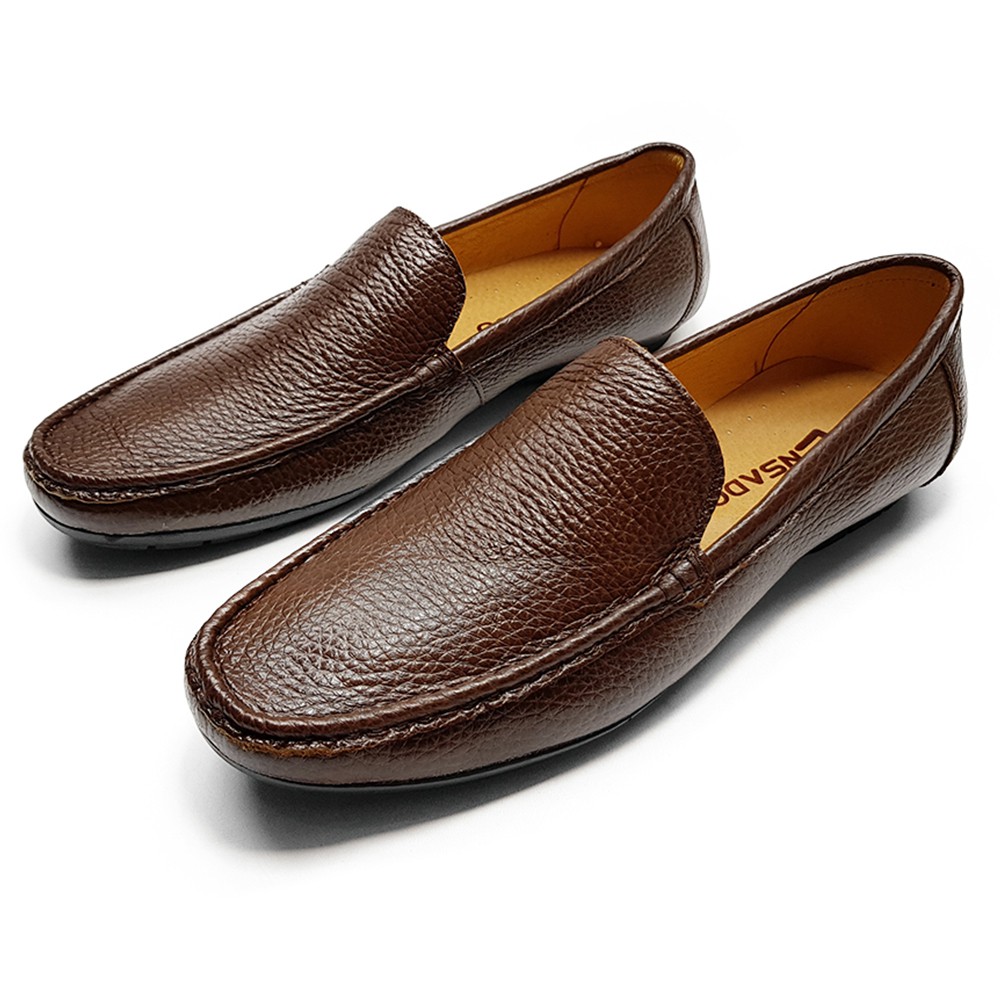 Giày Lười Nam Da Bò Thật Nguyên Miếng Siêu Mềm GM29