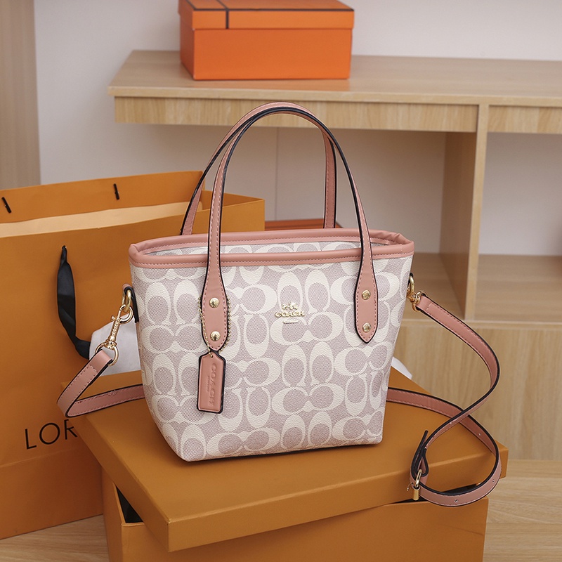 Túi Tote Nữ Coa//ch Bằng Da Túi Xách đeo Chéo Vai Retro Mua Sắm Không Thấm Nước