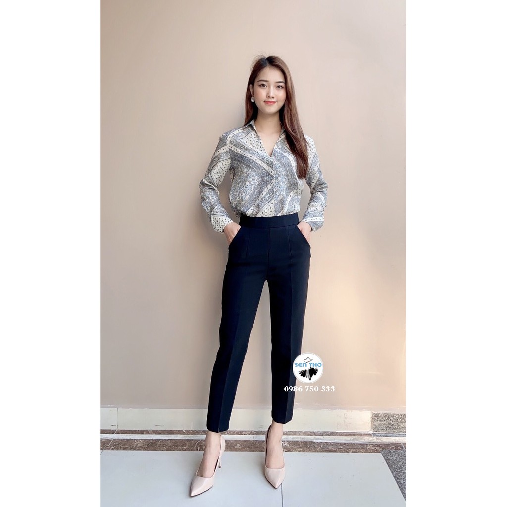 [Ảnh Thật] Quần Baggy Nữ Cạp Chun Sau , Màu Đen Chất Vải Vitex Cao Cấp, Cạp Cao, Sang Trọng Thanh Lịch | BigBuy360 - bigbuy360.vn