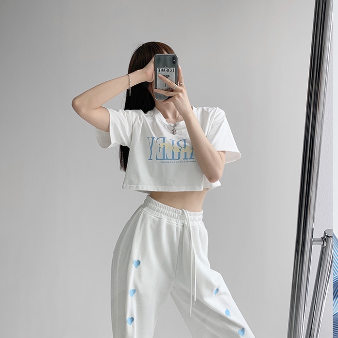 Áo Thun Ngắn Tay Cổ Tròn In Chữ Phong Cách Vintage Thời Trang