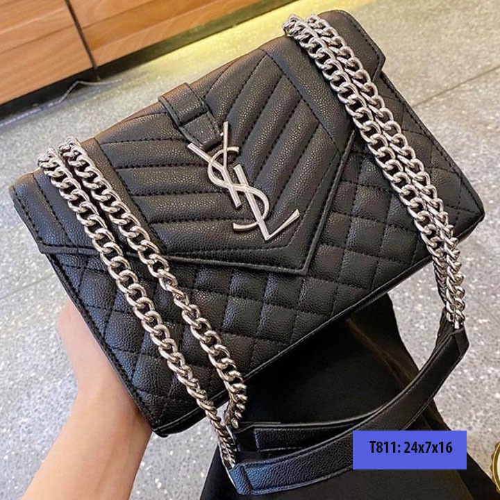 Túi Xách Nữ Đeo Chéo Đẹp Khoá YLS 2 Ngăn Quai Xích + Da Cực Hot TX11- tuixachnusi