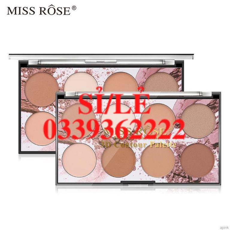 [Hàng mới về] Bảng Phấn Tạo Khối MISS ROSE 8 Màu Kiểu Phấn Nén Che Khuyết Điểm Kiềm Dầu Kháng Nước  HAIANHSHOP