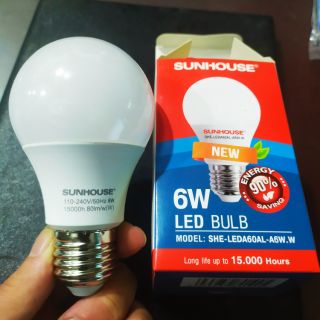 Bóng đèn Sunhouse 6W chống lóa mỏi mắt có độ bền lên tới 1500 giờ BẢO HÀNH 6THANG