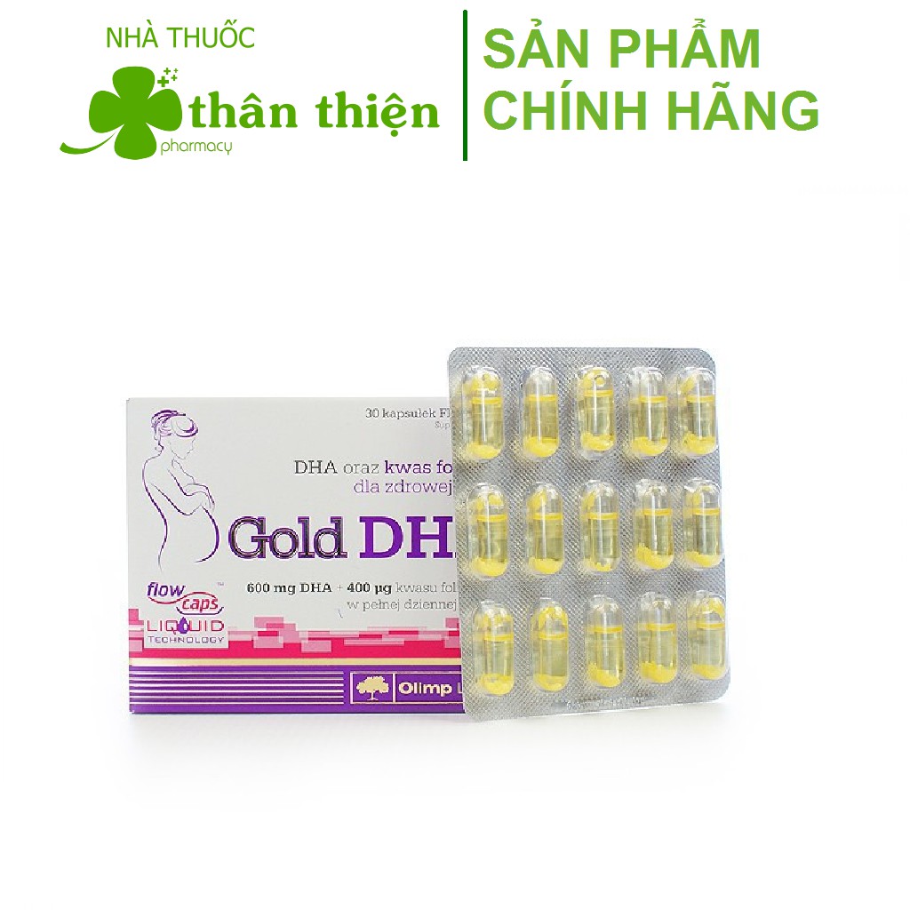 {Hàng Nhập} Viên bầu Gold DHA - Vitamin tổng hợp DHA, axit folic cho thai nhi khỏe mạnh, thông minh (30 viên)