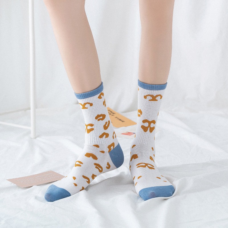 Tất Hàn Quốc Vacone vớ cổ cao in họa tiết bánh quy cute TN49