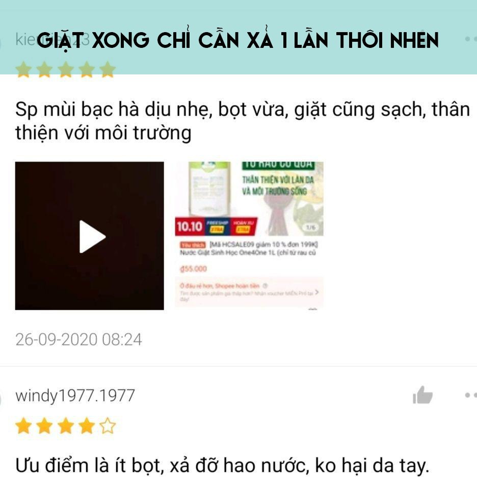 Nước giặt sinh học , nước giặt hữu cơ, Quê Một Cục, 1 Lít