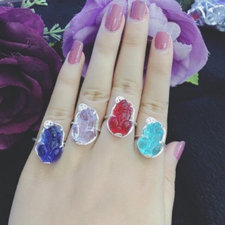 NHẪN TỲ HƯU ĐÁ PHONG THUỶ BỌC BẠC CAO CẤP 925