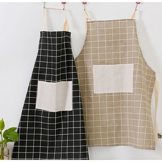 Tạp dề vải lanh caro