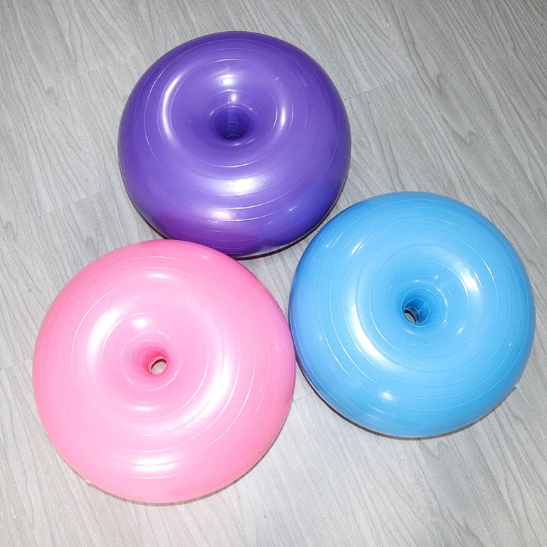 Bóng tập Yoga trơn hình Donut 50cm( kèm bơm) chính hãng POPO YGB29 Dùng Để Tập Yoga Và Các Bài Tập Thể Thao