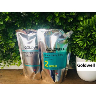 [Dành cho tóc trung bình] Cặp thuốc duỗi tóc Goldwell Straight'n Structure Shine 400ml*2