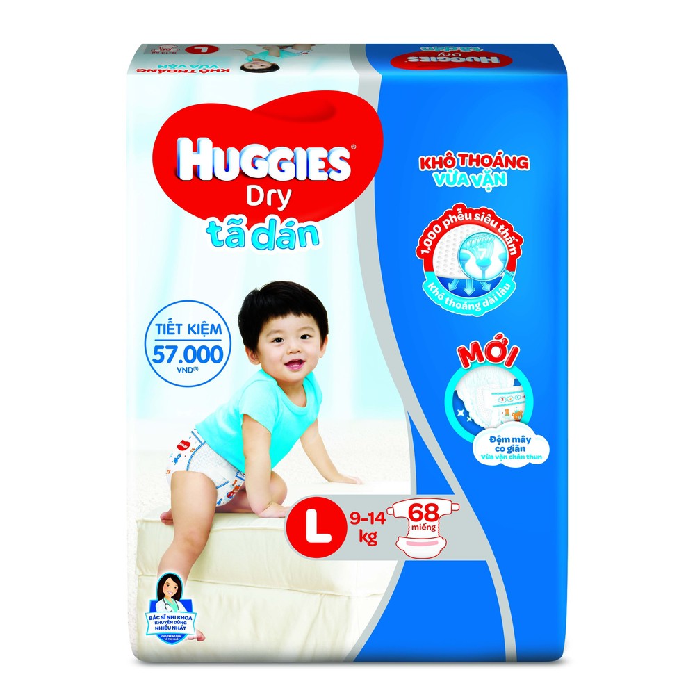 Tã bỉm dán Huggies M76/ L68/ XL62/ XXL56