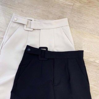 Quần tây nữ phối đai vuông lệch