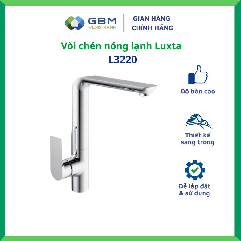 [Mã BMBAU300 giảm 10% đơn 499K] Vòi Chén Nóng Lạnh Luxta L3220-VLXD XANH