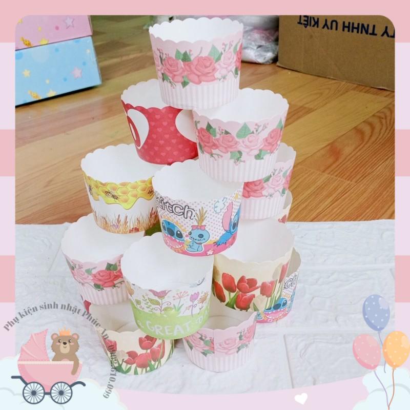 Set 50 ly cupcake nướng bánh muffin (không cần khuôn) giấy cứng