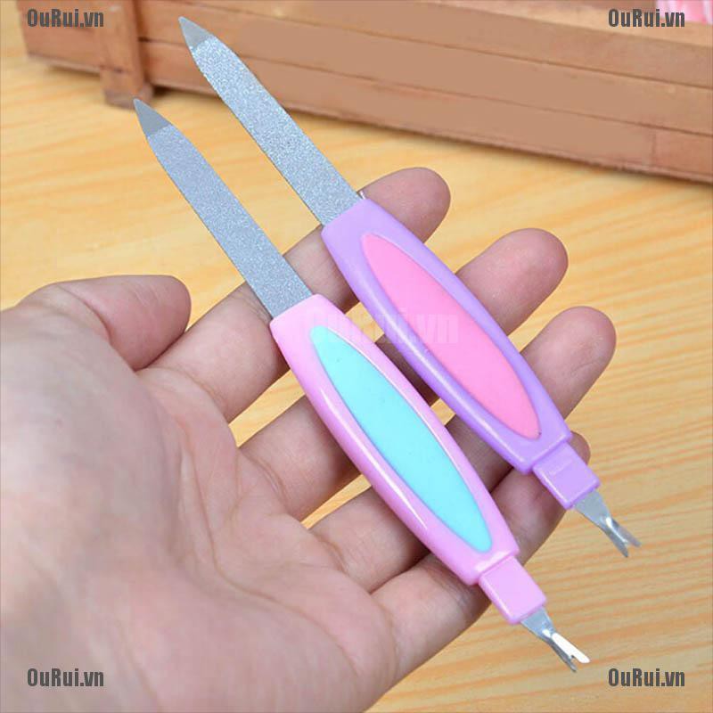 Dũa Móng Tay 2 Trong 1 Bằng Thép Không Gỉ Tiện Dụng