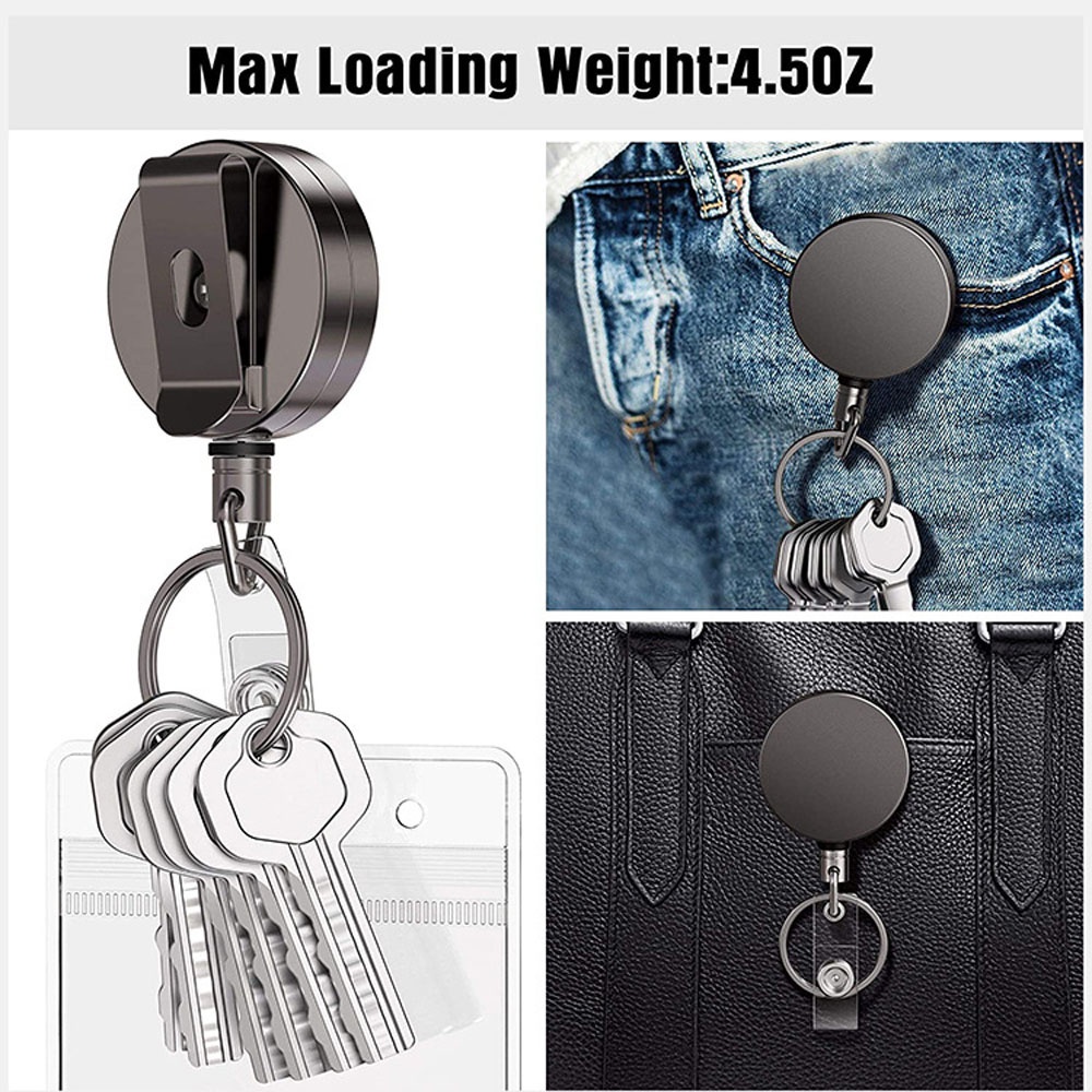 Móc khóa thu gọn gắn bảng tên phù hợp cắm trại/nhân viên văn phòng chịu tải mạnh mẽ