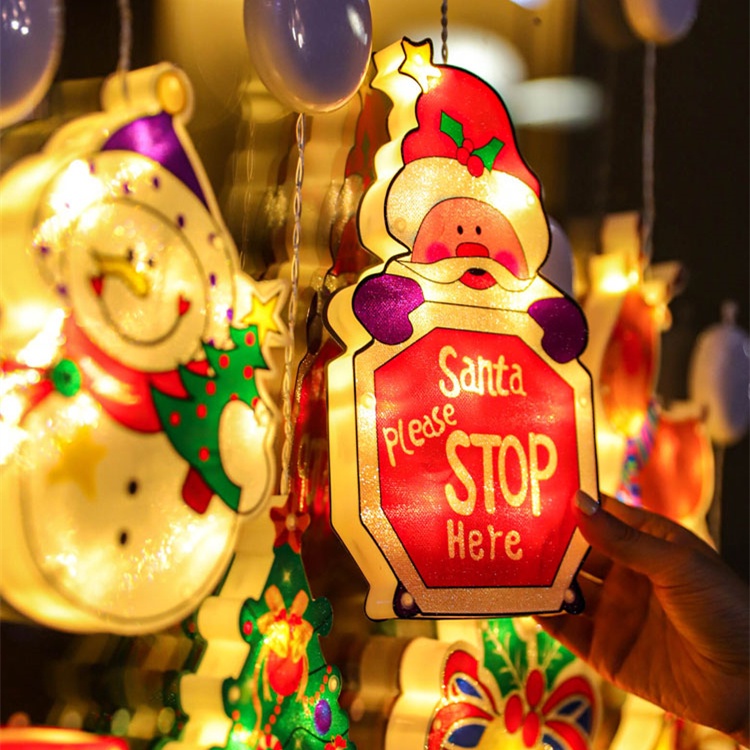 【FLASH SALE] Đèn LED nhiều mẫu NOEL GIÁNG SINH  Sử Dụng PIN Có Nút Hít Mặt Kính trang trí DECOR dịp LỄ TẾT MOXI.