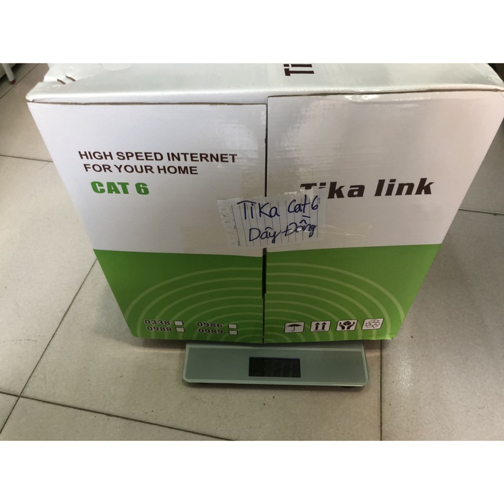 {LÕI ĐỒNG 100%}Cuộn cáp mạng CAT 6 UTP đồng nguyên chất CCU, Cuộn 305M -Chính hãng thương hiệu Tika