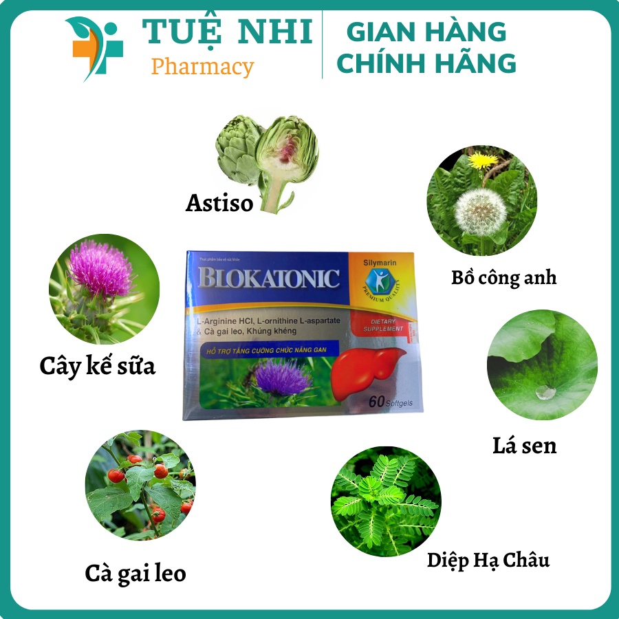 Viên uống bổ gan Blokatonic hỗ trợ tăng cường chức năng gan 60 viên NT037