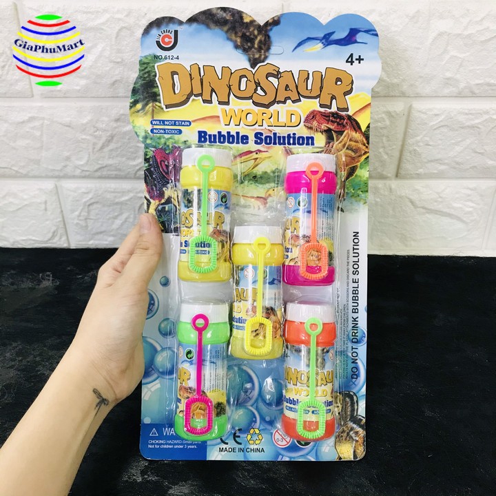 Thổi Bong Bóng Xà Phòng - Vỉ 5 Chai Thổi Bong Bóng Xà Phòng